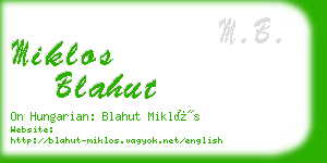 miklos blahut business card